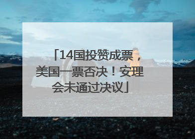 14国投赞成票，美国一票否决！安理会未通过决议